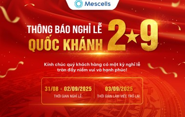 Viện Nghiên cứu Mescells thông báo lịch nghỉ lễ quốc khánh 2/9/2025